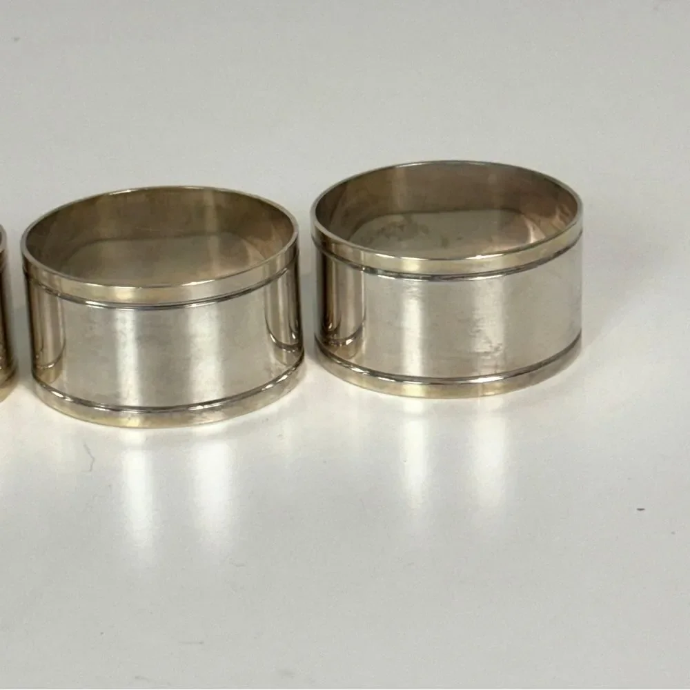 Set of Six Chrome Silver Tone Napkin Rings
